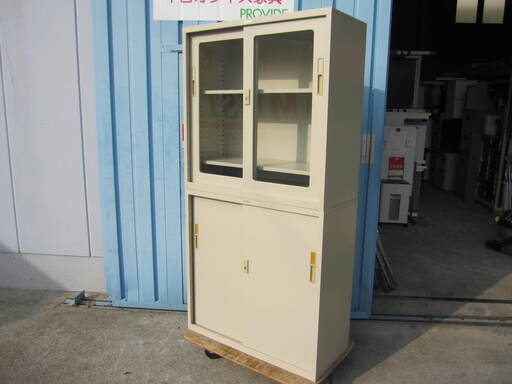 上下書庫セット　引違いガラス/引違い　ライオン製　ＣＳ-535Ｎ　ＣＳ-530Ｎ