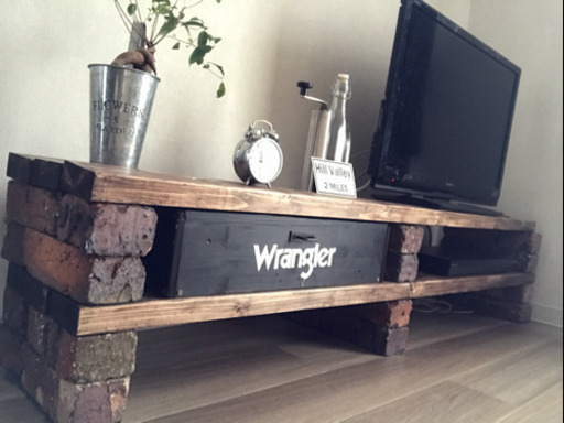 全国配送もOK オーダーハンドメイド ブルックリン調テレビボード 高級レンガ使用