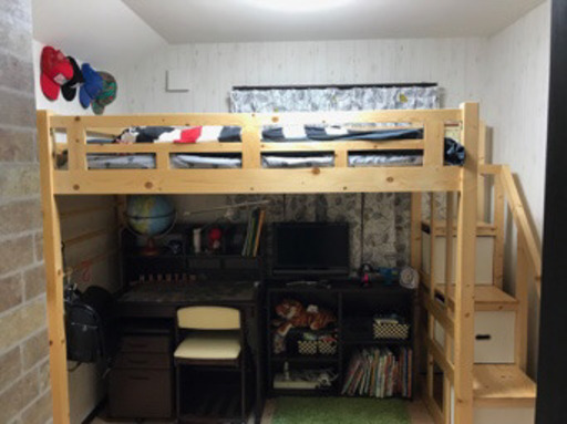 階段収納付きベット