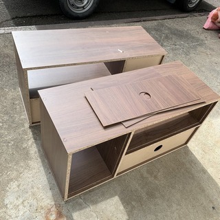 美品 収納家具2点セット！ブラウン テレビ台 本棚 飾り棚など組み合わせ・用途自由！②の画像