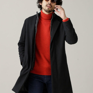 【ナノユニバース】テックフライメルトンチェスターコート　BLACK Ｍの画像