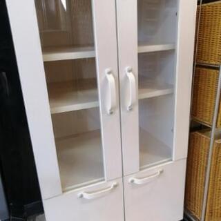 【リサイクルストアスターズ鹿大店】ミニ食器棚 ホワイト コンセント付き