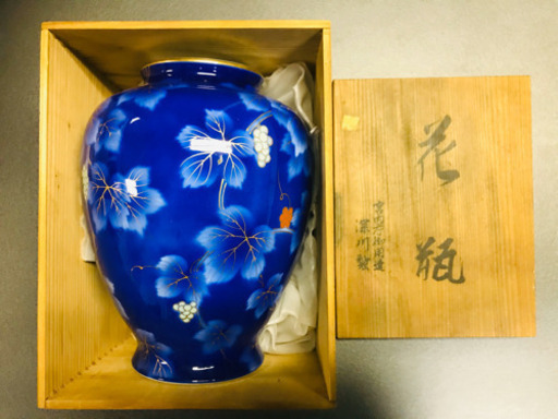 深川製磁 花瓶 葡萄