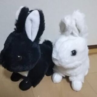 白うさぎ 黒うさぎ ぬいぐるみ2羽セット