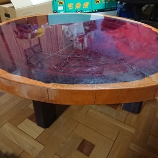 中古品　一枚板テ－ブル差し上げます。の画像