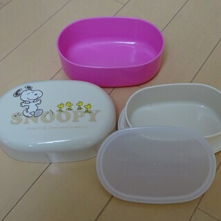 スヌーピーの２段お弁当箱の画像