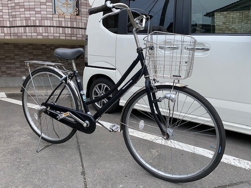 【NO.②】27インチ　BAA　アサヒ自転車　ブラック　内装３段　前かご、LEDオートライトつき　鹿児島市