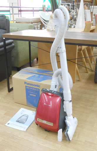 パナソニック 2017年製 掃除機 MC-PA36G 紙パック式  レッド 紙パック式掃除機 ハウスダスト発見センサー エコナビ Panasonic  ☆ PayPay(ペイペイ)決済可能 ☆ 札幌市 清田区 平岡