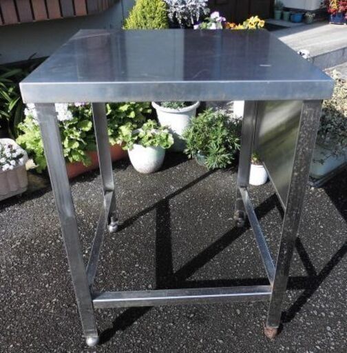 引き取り限定/ステンレス 作業台/ガス台 三方枠作業台 60×60×80cm 【600×600×800mm】
