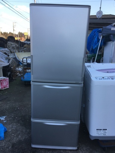 SHARP シャープ 350L 3ドア冷蔵庫 SJ-WA35Y-S 両開きどっちもドア 2014年製