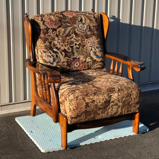 カリモク 1人掛けソファ 肘掛け アンティーク シングルソファ