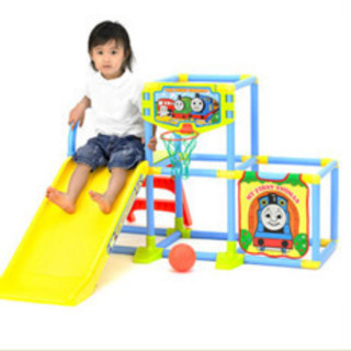 トーマス  げんき！　かんたんおりたたみジム　滑り台　ジム　バスケットの画像