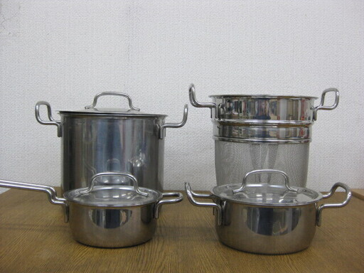 geo PRODUCT ジオプロダクト YUKIO HATTORI パスタポット 21cm ＆ 両手鍋 16cm ＆ 片手鍋 14cm