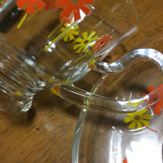 (取引中)昭和レトロなガラスのカップ&ソーサー の画像