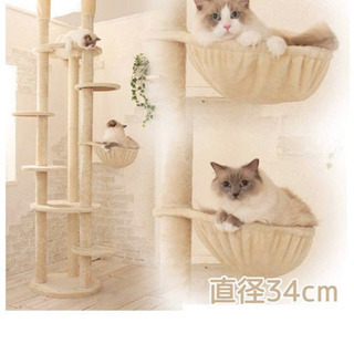 【新品未使用】キャットタワー専門店　Mau ニャンモック　ミルキーベージュ　34cmの画像