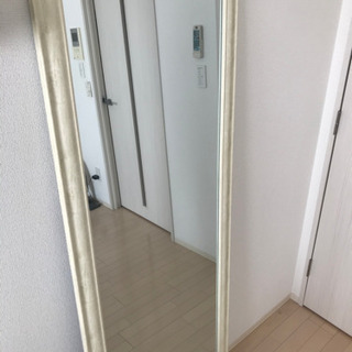 【ホワイトオーク】アンティーク風ミラー(全身鏡)の画像