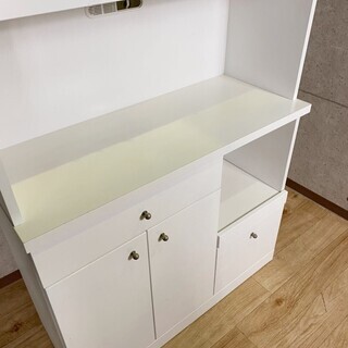 K2*3 美品★食器棚 キッチンボード ホワイト 棚 キッチンキャビネット の画像