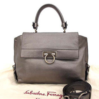 美品 フェラガモ ソフィア 2way ショルダーバッグ ブロンズ金具