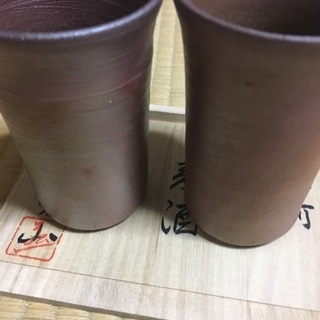 備前焼 ペア ビアグラスの画像