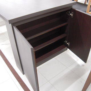 ダイニングテーブル 幅135×奥行80×高さ70cm  側面収納付き 引出付き ダークブラウン 苫小牧西店 ダイニングテーブル 幅135×奥行80×高さ70cm 側面収納付き 引出付き