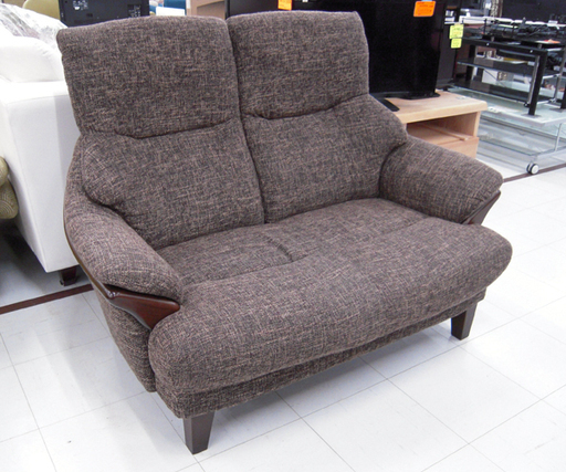 2人掛けソファ ファブリック ハイバックソファ ブラウン系 苫小牧西店