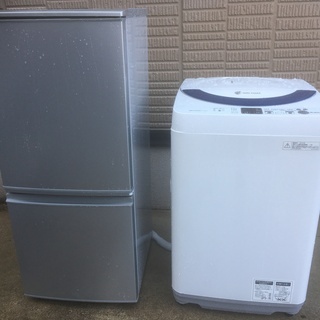 シャープ,2ドア,冷凍冷蔵庫,SJ-14E9,137L,2013年製,シャープ,洗濯機,ES-55E9,5.5kg,2013年,6ヶ月保障,名古屋市近郊・都内近郊送料無料