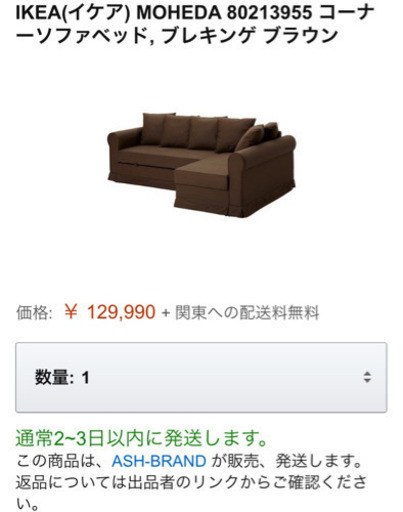 ソファベッド収納付き（IKEA MOHEDA）