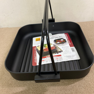 エイブイ:鉄製角型ツル付すき焼き鍋&焼肉鍋、新品の画像