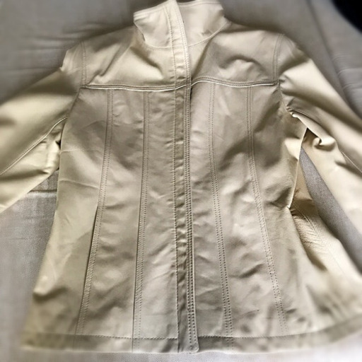 新品 レザージャケット 革ジャン ラム 本革 オフホワイト アイボリー