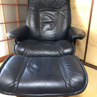 エコーネス ストレスレスレザーソファ オットマン付き