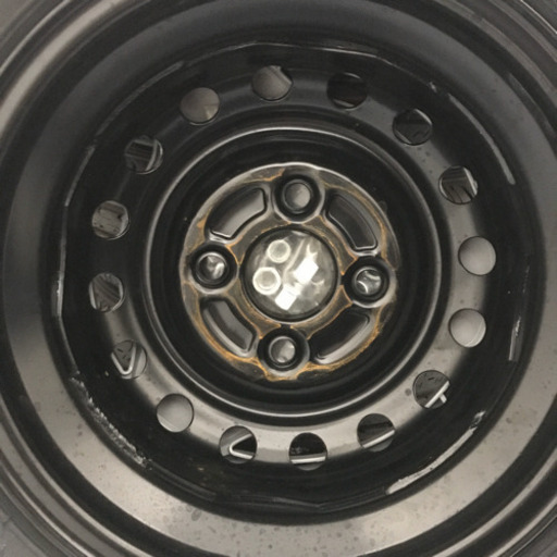 値下げ‼️N-VANホンダ純正ホイールキャップ付145/80R12 新車外し バリ山イボあり識別線あり 純正ナット付