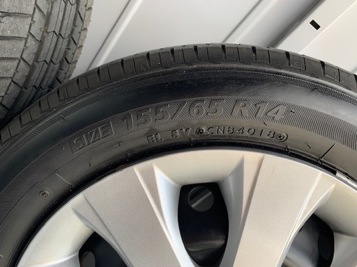 ホンダ N-BOX GLパッケージ 純正ホイール&タイヤ 14X4.5J PCD100 155/65R14 ナット付き 荒尾