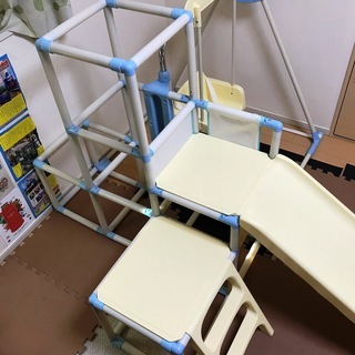 おりたたみロングスロープ キッズパーク　～ジム3段 + ブランコ・鉄棒 + ロングスロープが1台に！～の画像