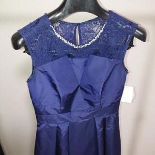 【新品】パーティードレス・オーバースカート付・2way・ネイビー・結婚式の画像