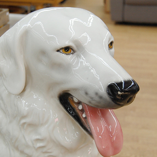 Demain/ドマン 大型犬 イタリア製 全長87cm 陶器 磁器 インテリア 置物