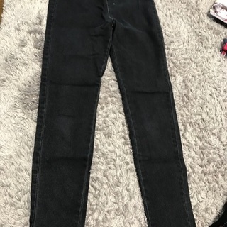 決まりました！　黒ストレッチデニム　ウエストゴム　Mサイズ