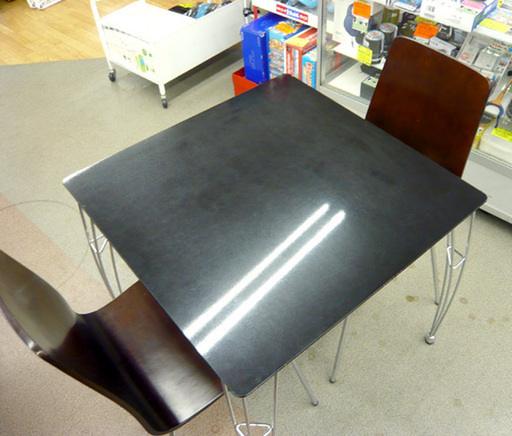 二人掛けダイニングセット ダイニングテーブル 黒 茶 幅:75cm 札幌 西岡店
