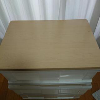 ３段BOX 衣装ケース 天板ウッドの画像