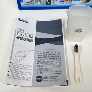 ツインバード ハンディーアイロン＆スチーマー SA-4084 スチーム 衣類ブラシ 毛ブラシ ブルー系 TWINBIRD☆ PayPay(ペイペイ)決済可能 ☆ 札幌市 清田区 平岡の画像