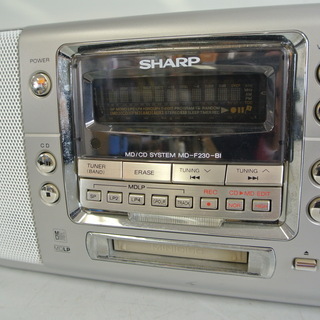 シャープ MD/CDシステムコンポ 2003年製 MD-F230-BI MDLP対応の画像