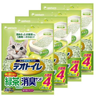 デオトイレ 猫の砂 猫トイレ 緑茶消臭 4L×4袋