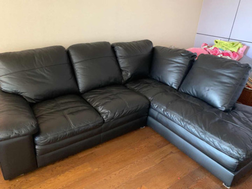 ニトリ 本革 カウチソファ コーナーソファ (一部合成革使用)