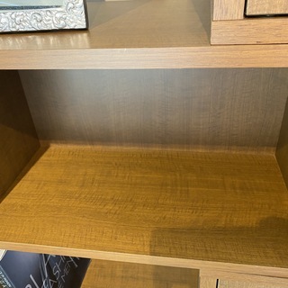 本棚 スライド式 シェルフ 茶 組立家具 格安 中古品