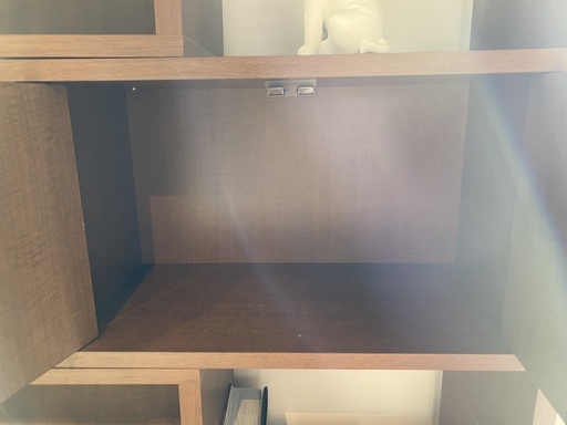 本棚 スライド式 シェルフ 茶 組立家具 格安 中古品