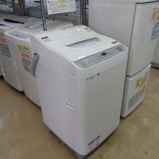 【おすすめ品】 2019年製 シャープ SHARP タテ型洗濯乾燥機  洗濯・脱水容量 5.5kg ステンレス穴なし槽  ES-TX5C-S の画像