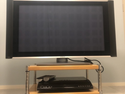 日立37インチプラズマテレビ、HDD/DVDレコーダー、TV台