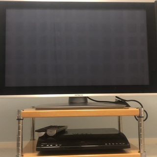日立37インチプラズマテレビ、HDD/DVDレコーダー、TV台