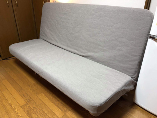殆ど未使用 美品 IKEA ニーハムン 大型ソファーベッド ポケットコイルマットレス仕シーツ付き
