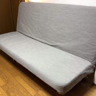 殆ど未使用 美品 IKEA ニーハムン 大型ソファーベッド ポケットコイルマットレス仕様 専用シーツ付き　