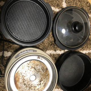 電気鍋　深め　浅め　焼肉鉄板　三種類セットの画像